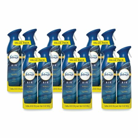 FEBREZE AIR, Ocean, 17.6 oz Aerosol Spray, 12PK 80328241